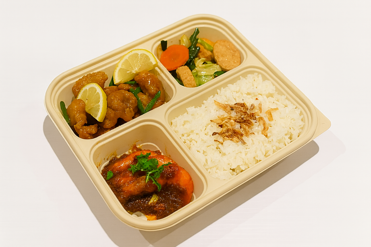 4 Compartment Packed Food Customize Bento
